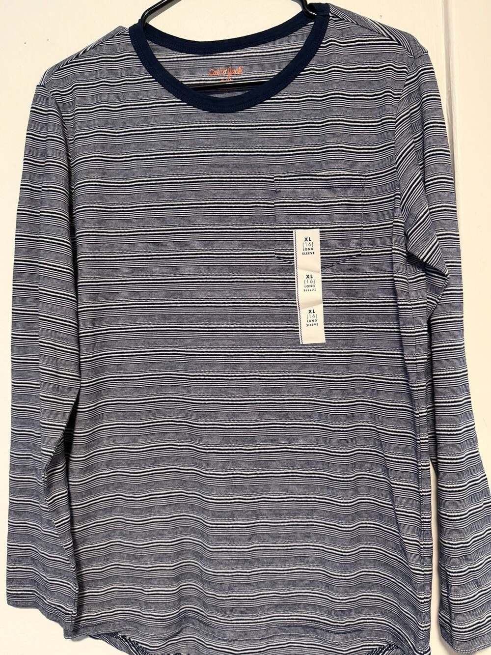 Cat & Jack Long Sleeve Striped T-Shirt, XL (16)